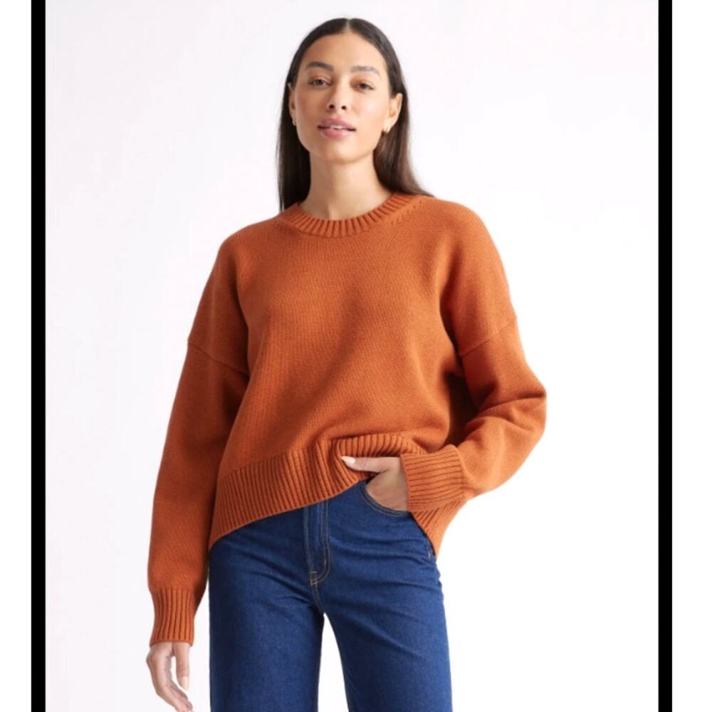 Quince Rust Orange Crewneck Sweater